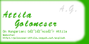 attila goloncser business card